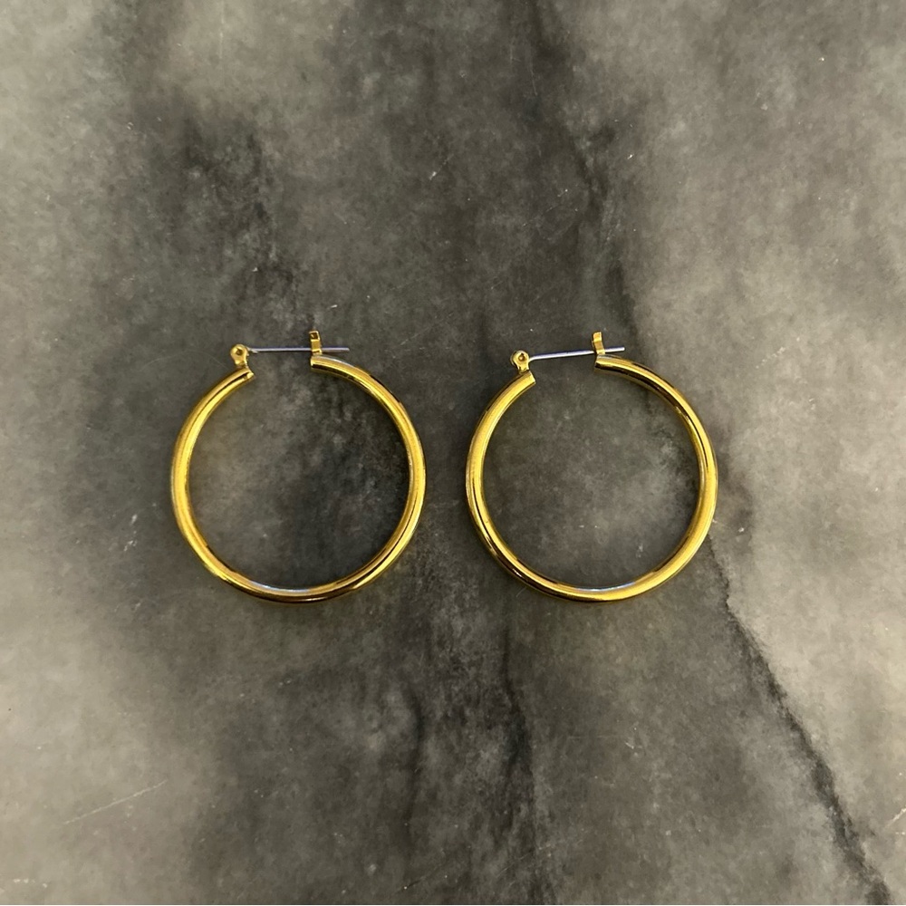 Gold Tone Hoop Earrings